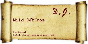 Wild János névjegykártya